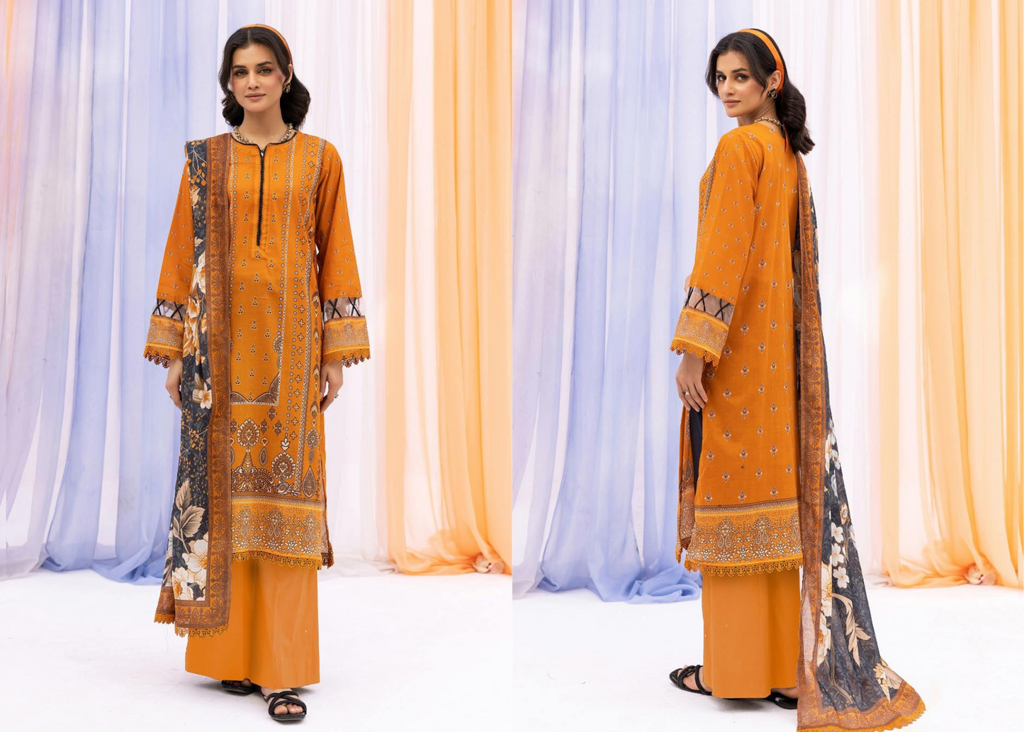 Fashionable Lawn Suit with Exclusive Printed Dupatta – 3PC