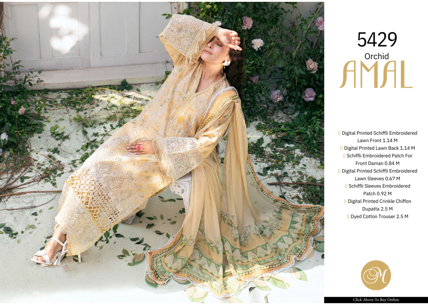 Luxury Lawn Suit with Artistic Embroidery