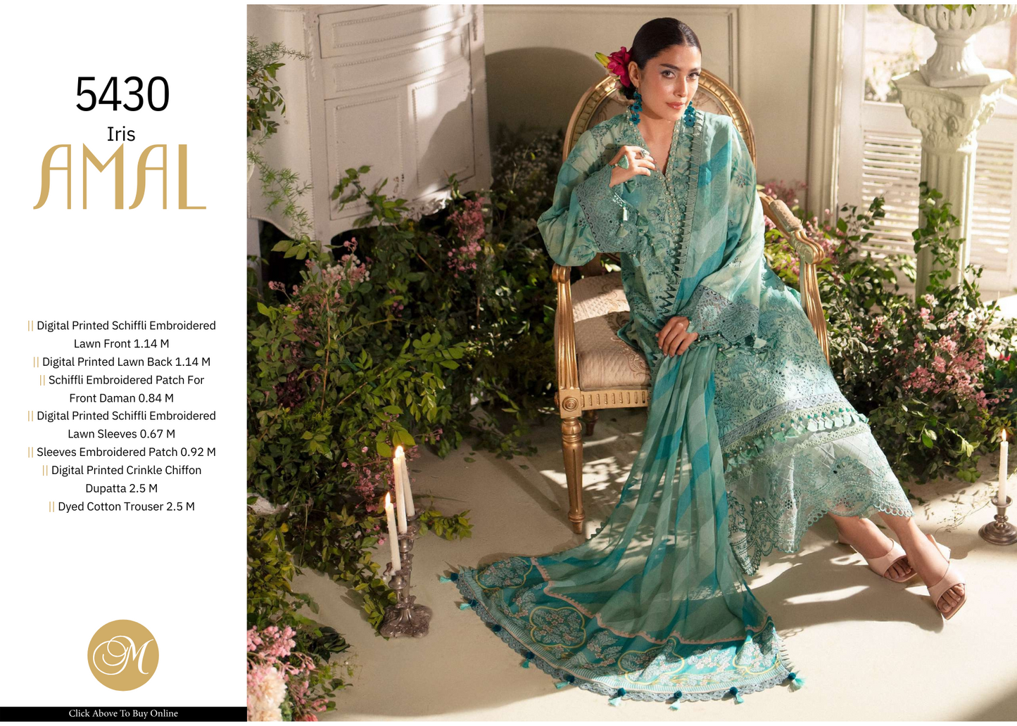 Lawn Suit with Artistic Embroidery
