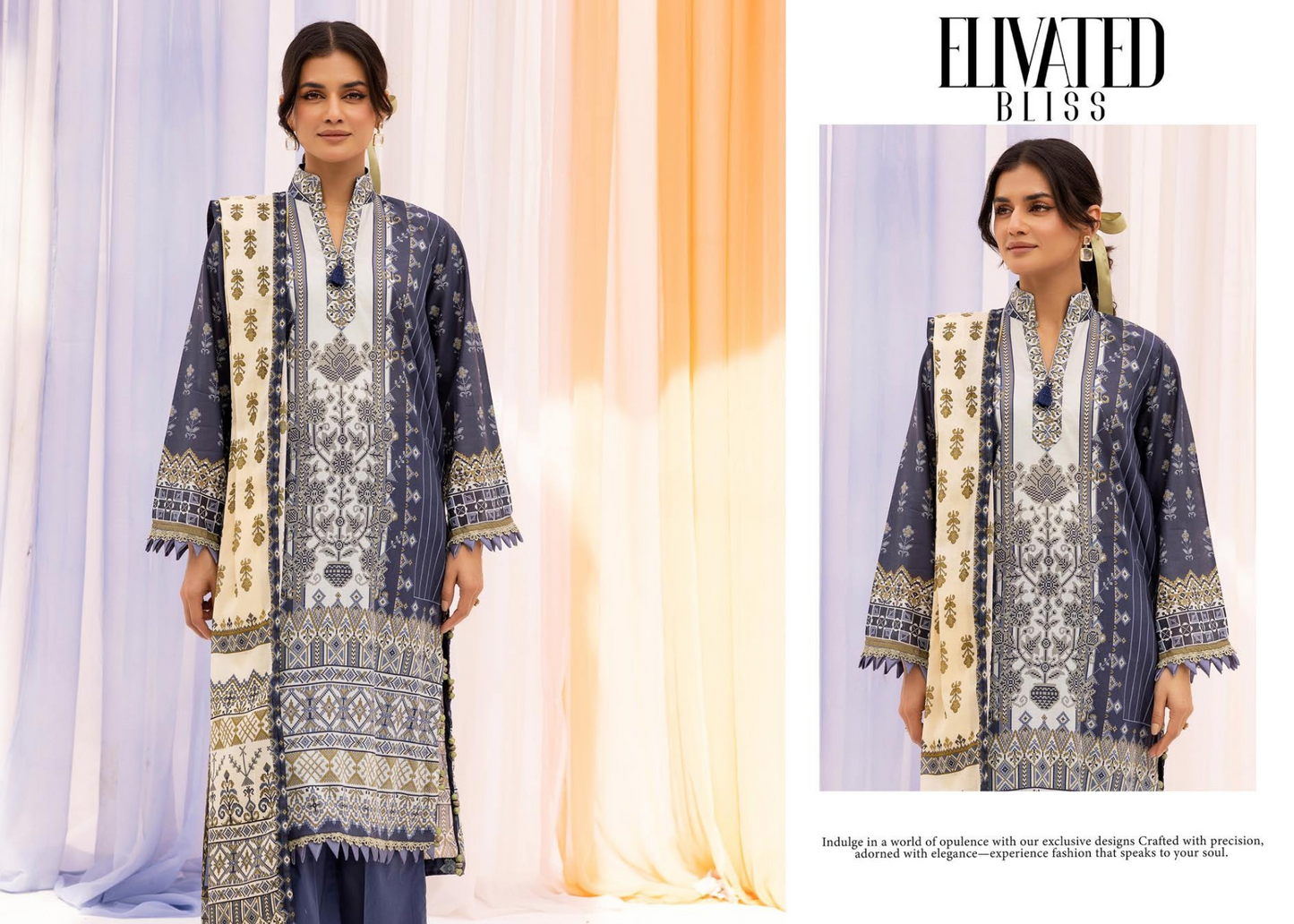 Festive Lawn Printed Dress with Elegant Printed Dupatta