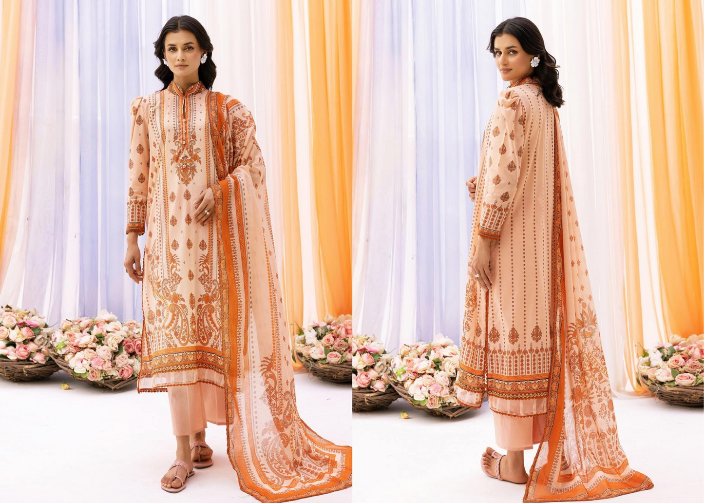Fashionable Lawn Suit with Exclusive Printed Dupatta – 3PC