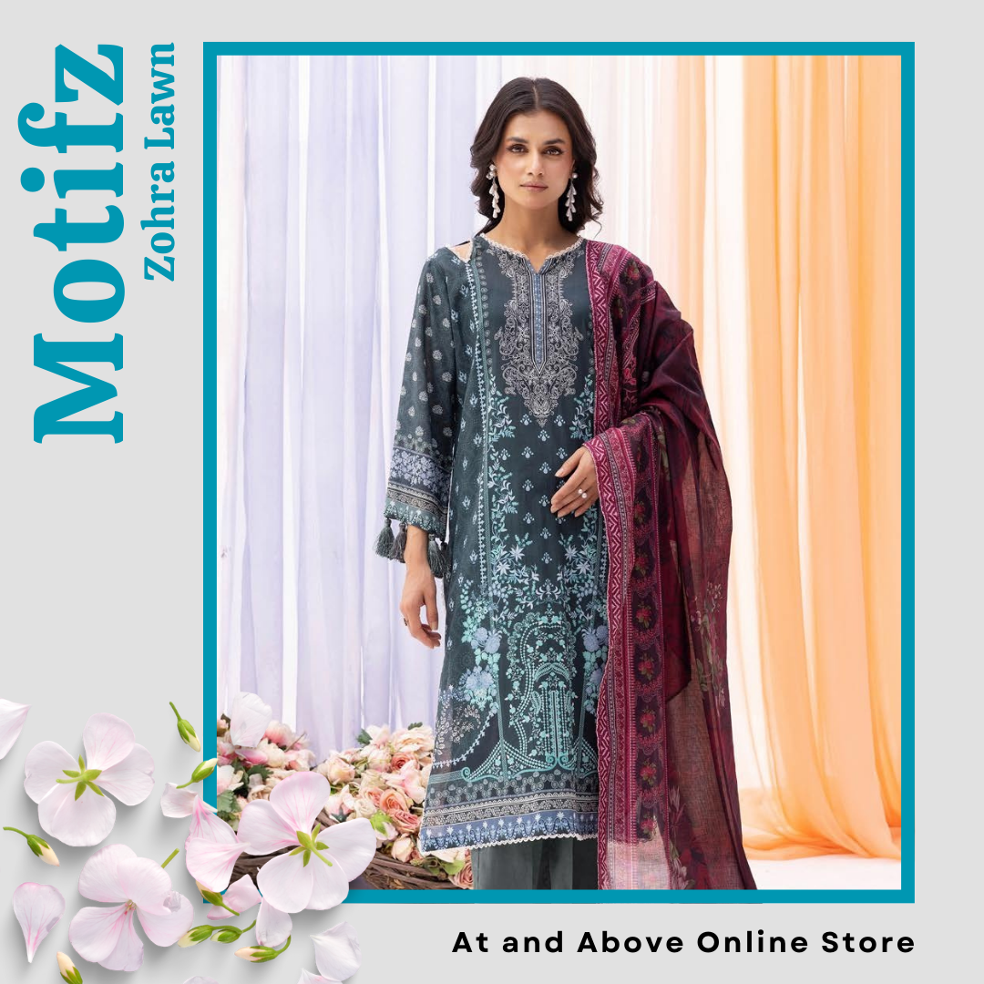 Printed Lawn 3-Piece Suit with Coordinated Printed Dupatta