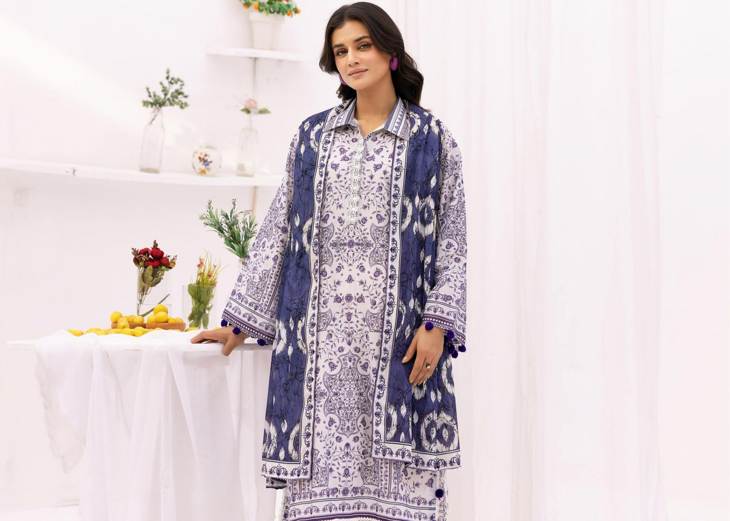 Designer Lawn Suit with Beautiful Printed Dupatta – 3-Piece Set