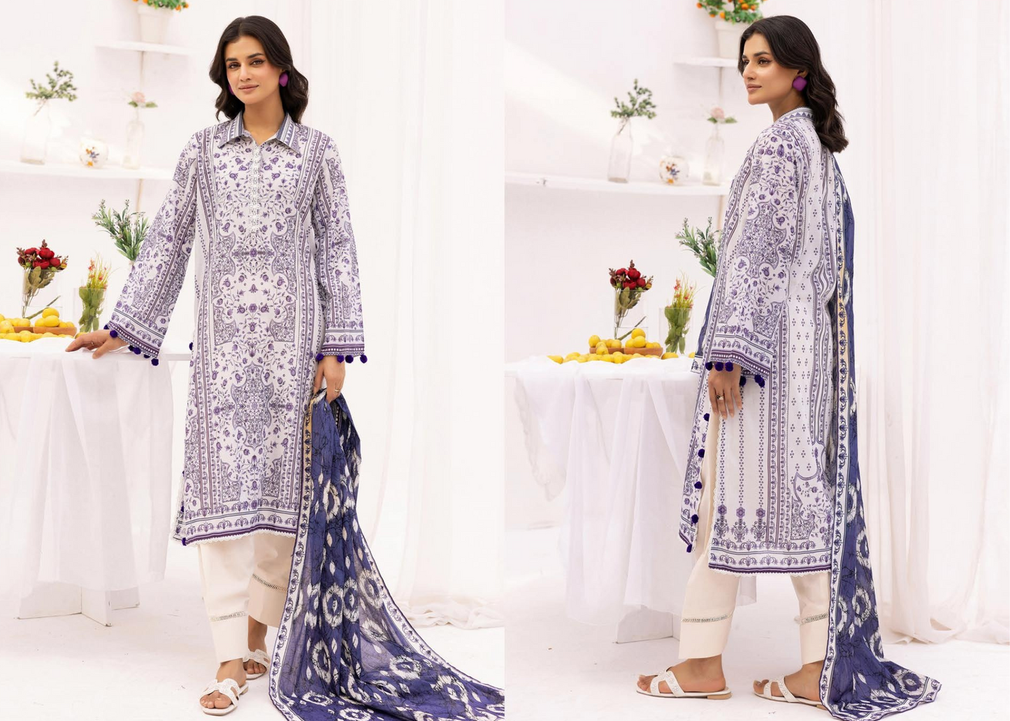 Designer Lawn Suit with Beautiful Printed Dupatta – 3-Piece Set