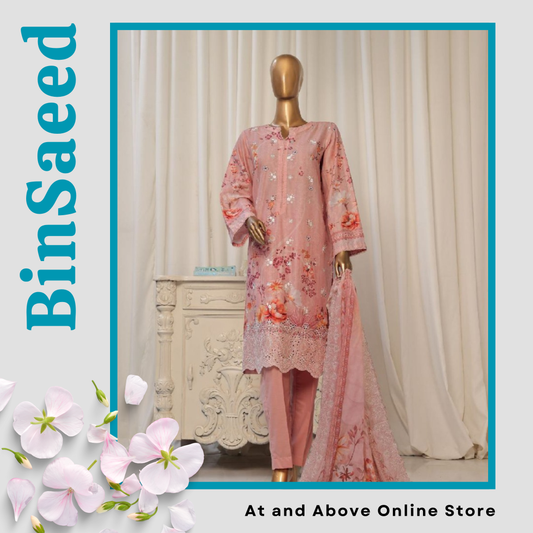 Premium 3-Piece Embroidered Lawn Dress with Stylish Dupatta