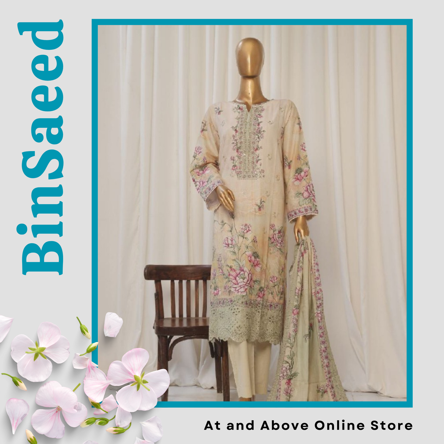 Designer Lawn Embroidered Suit with Coordinated Dupatta – 3-Piece