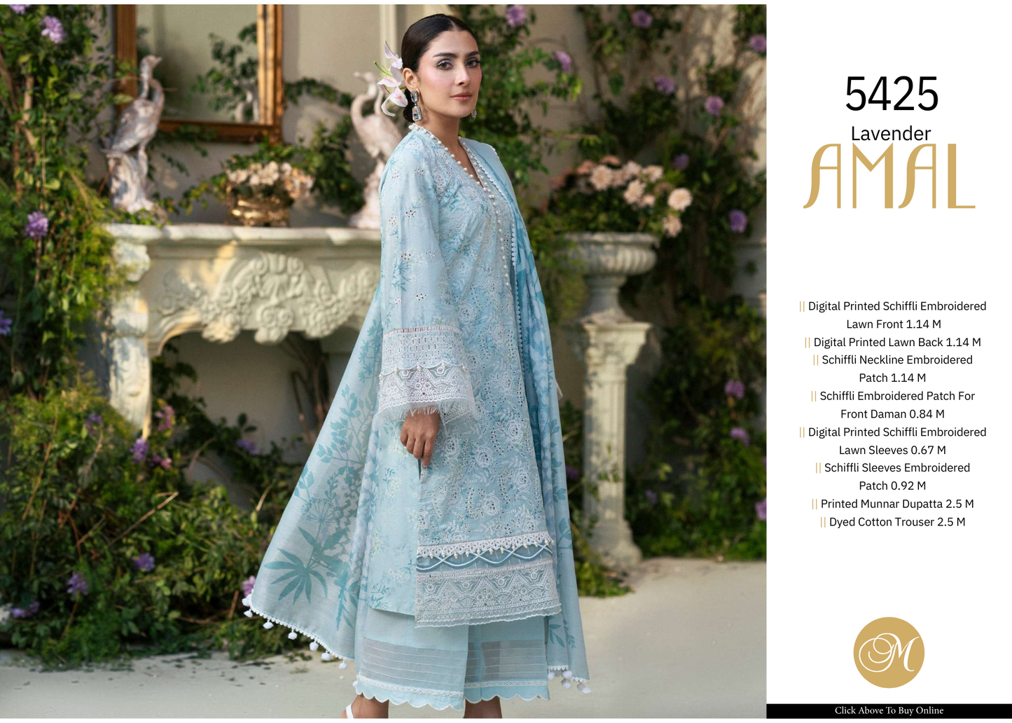 Designer Embroidered Lawn Suit – Unstitched