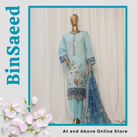 Traditional Lawn 3PC Suit with Intricate Embroidery & Dupatta