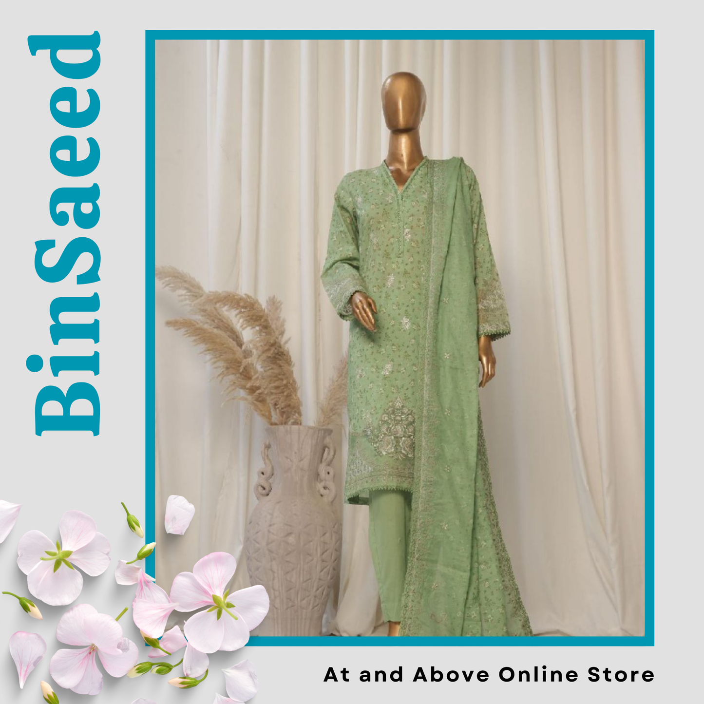 Festive Lawn Embroidery Dress with Beautiful Dupatta – 3-Piece Set