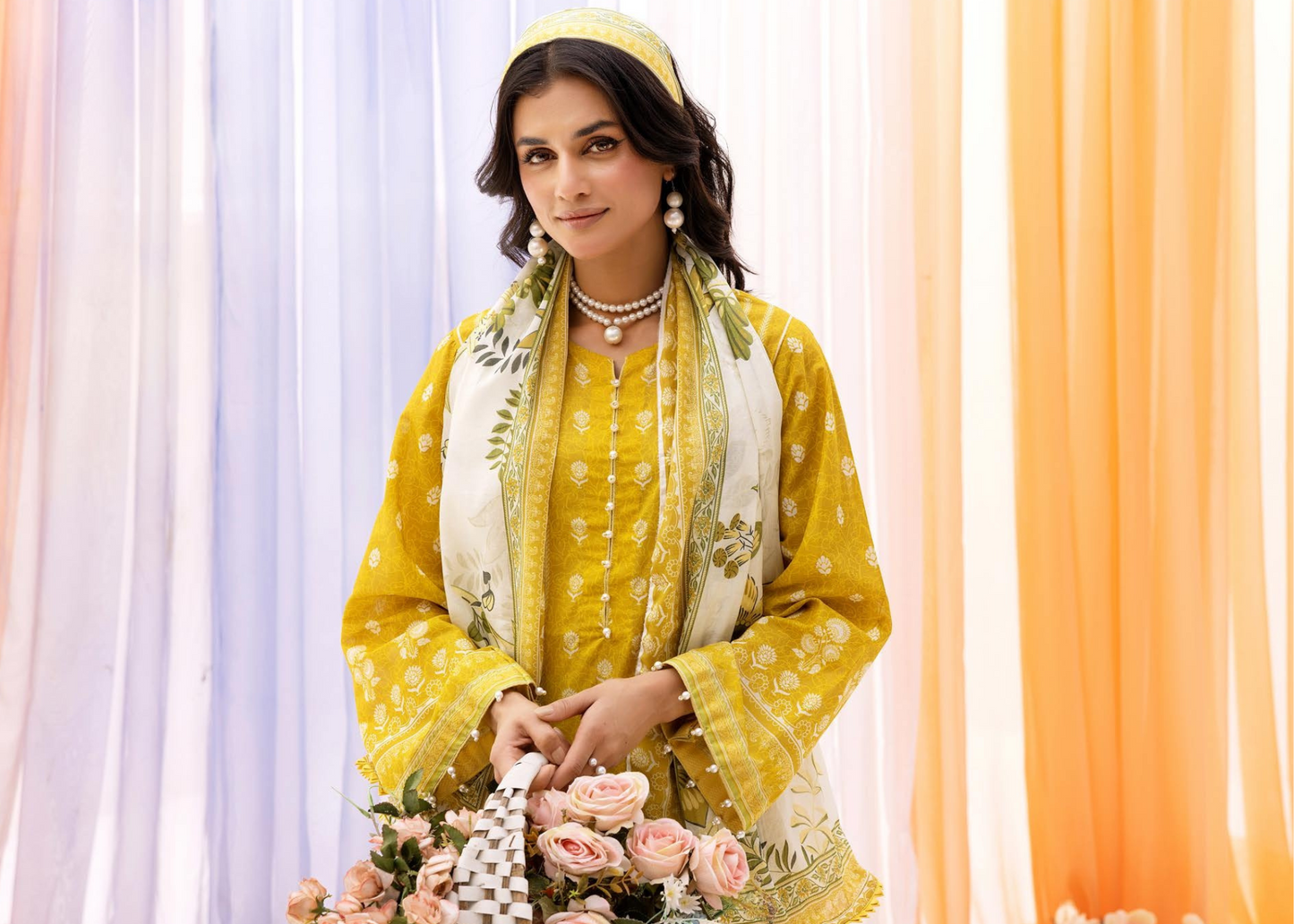Classic Lawn 3-Piece Dress with Stylish Printed Dupatta