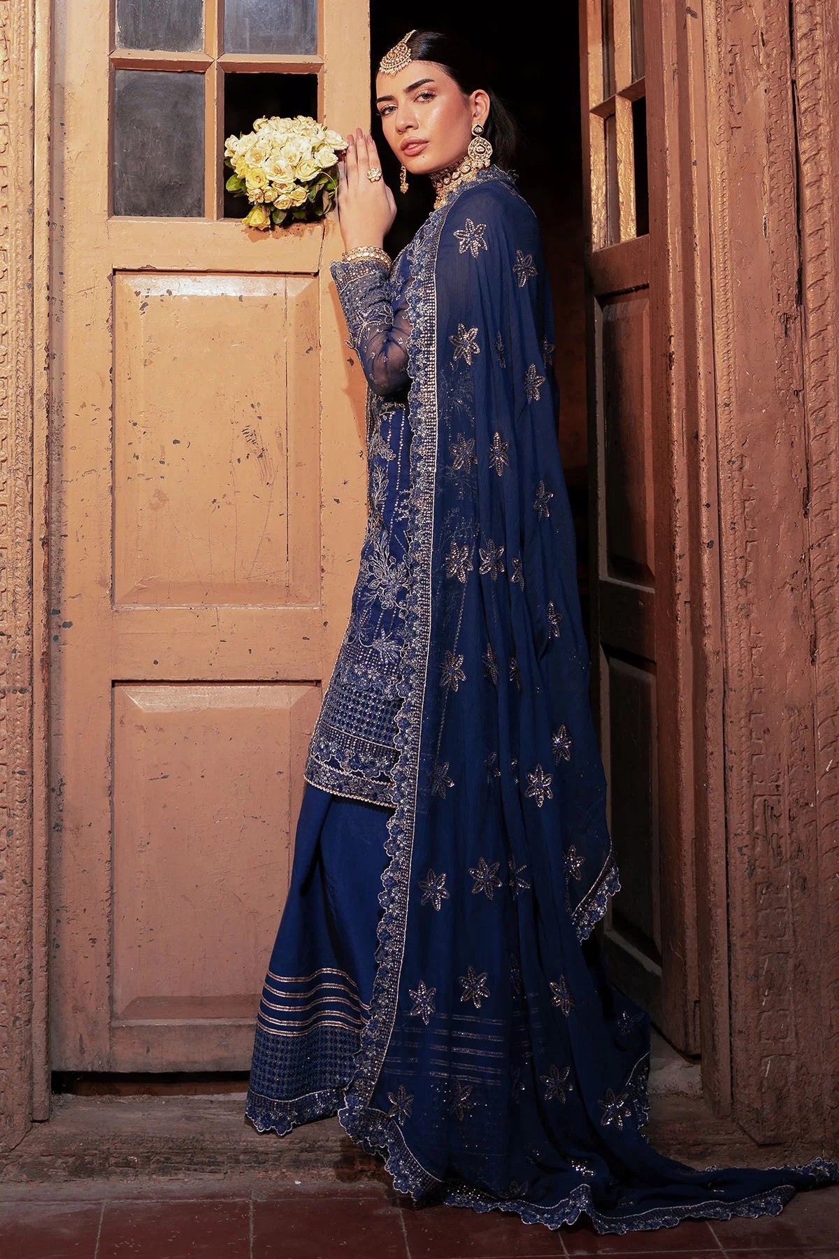 Silk Net Elegance with Exquisite Detailing