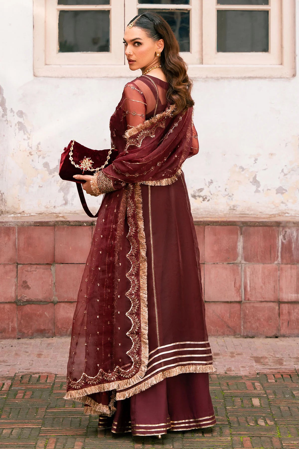 Fashion-Forward Silk Net Outfit