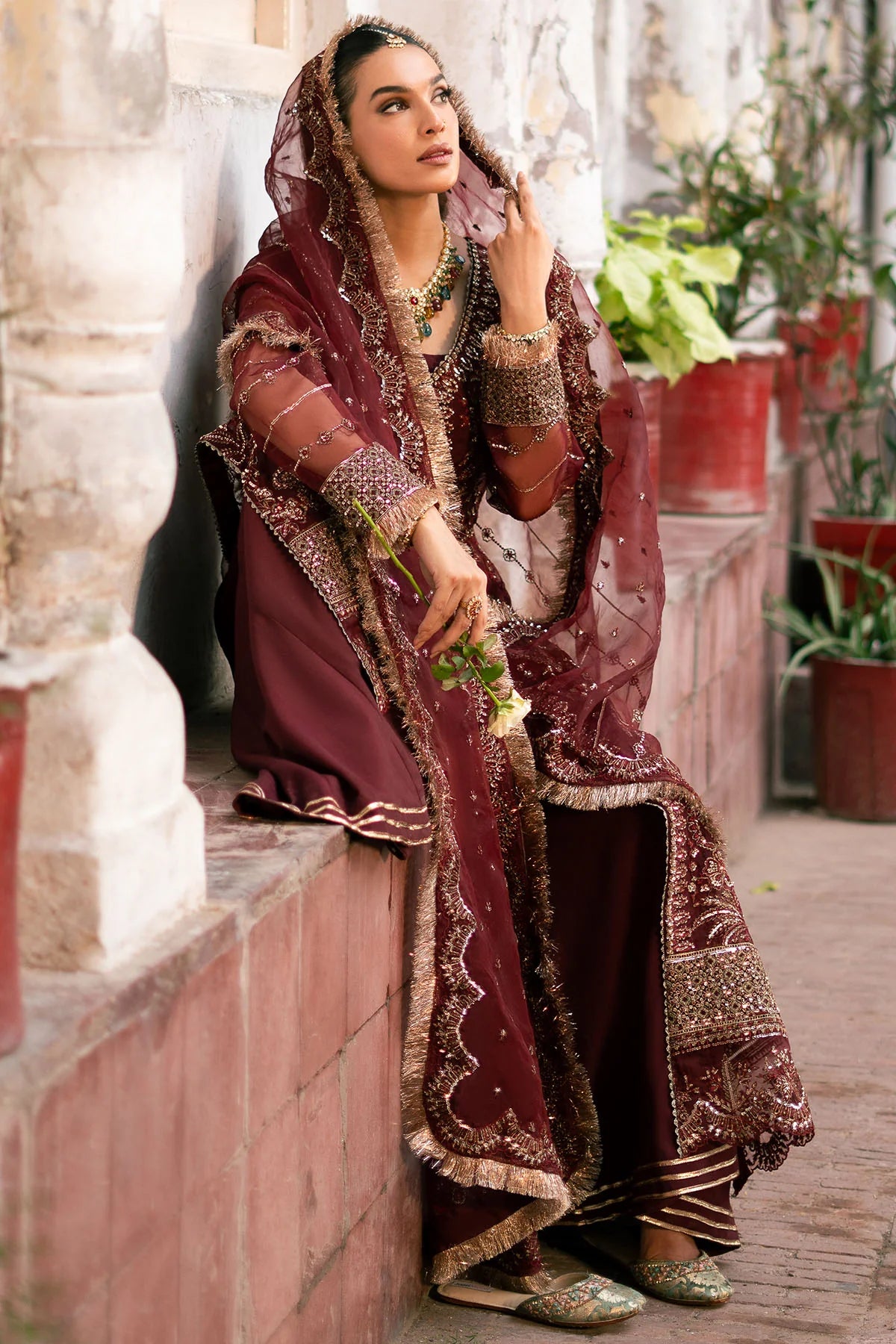 Fashion-Forward Silk Net Outfit