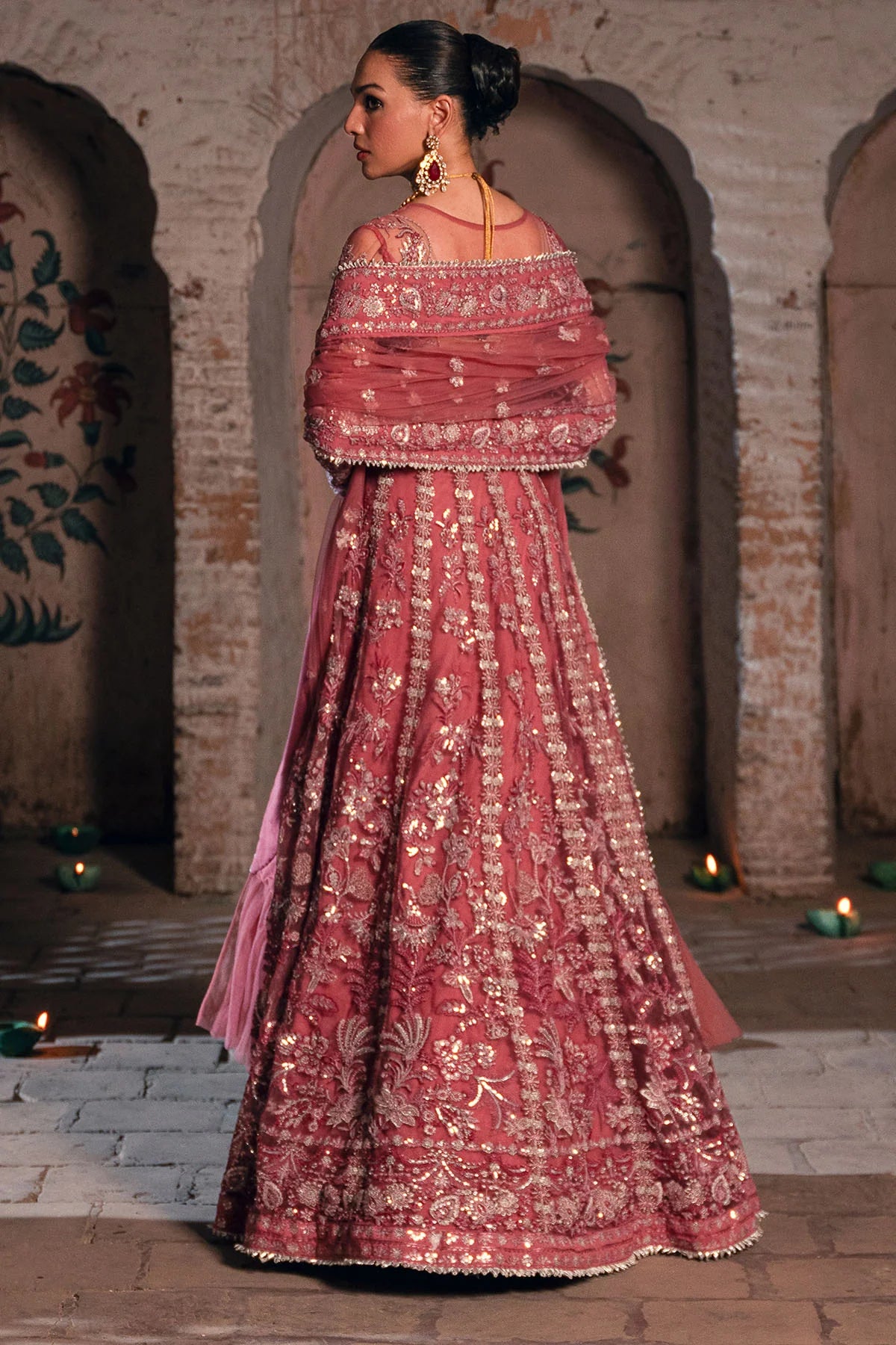 Delicate Silk Net Ensemble with Intricate Embroidery