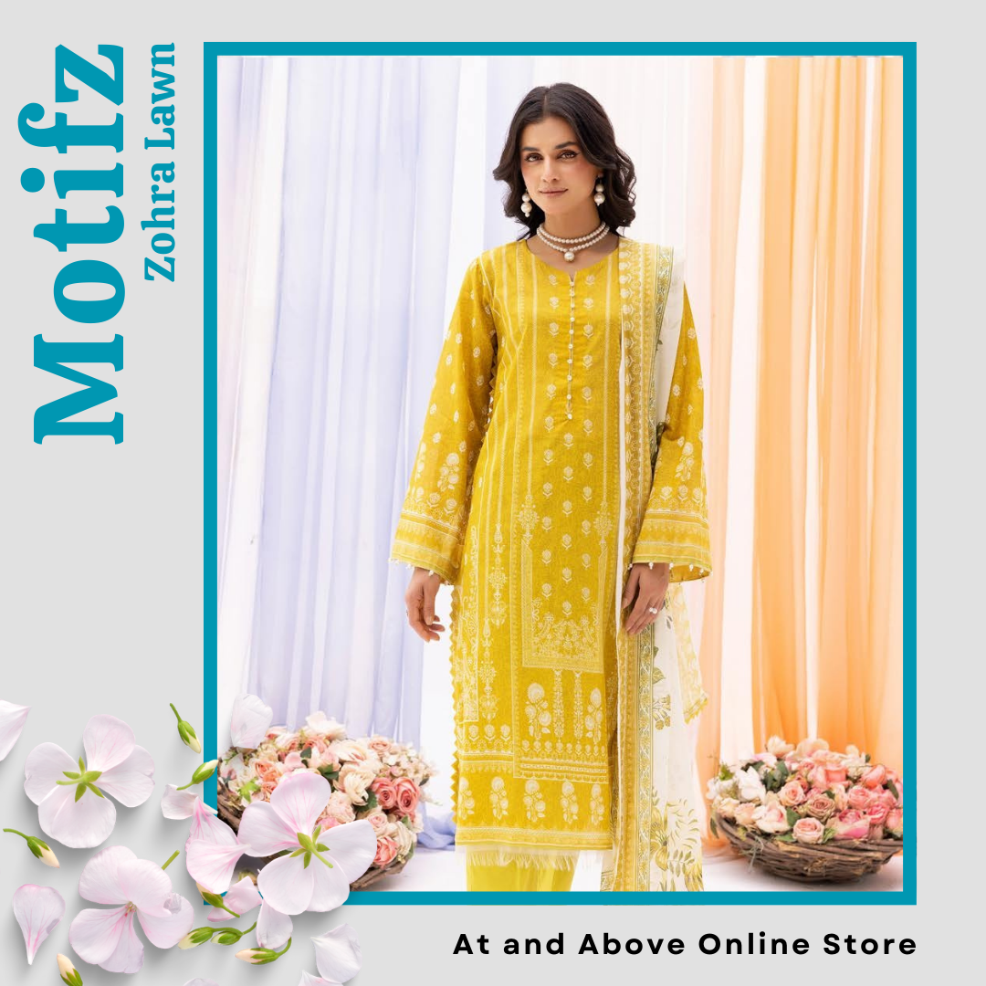 Classic Lawn 3-Piece Dress with Stylish Printed Dupatta