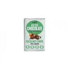 Sugar Free Dark Chocolate, Dark, 75% Cacao with Hazelnut 100g