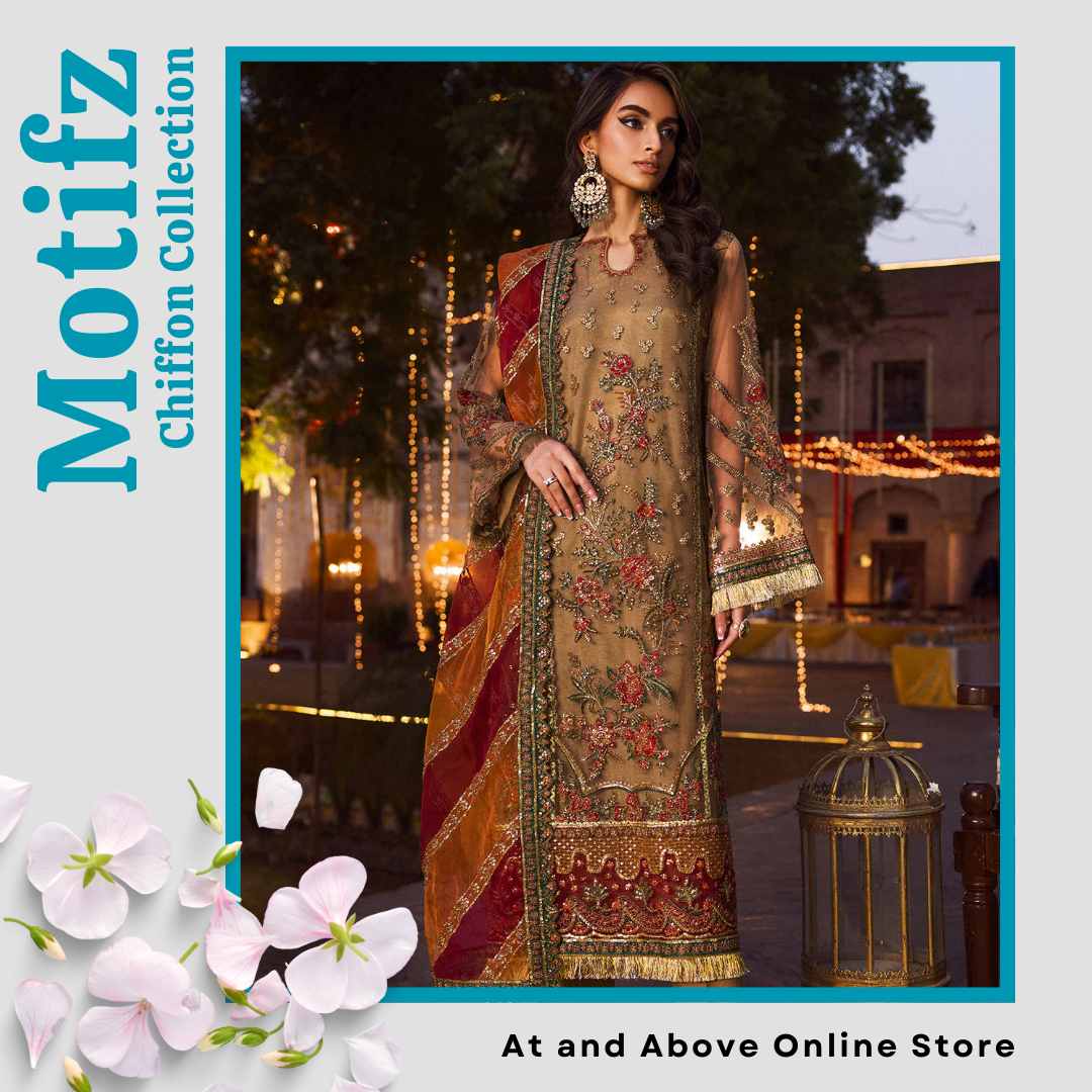 Silk Net Dress with Intricate Embellishments
