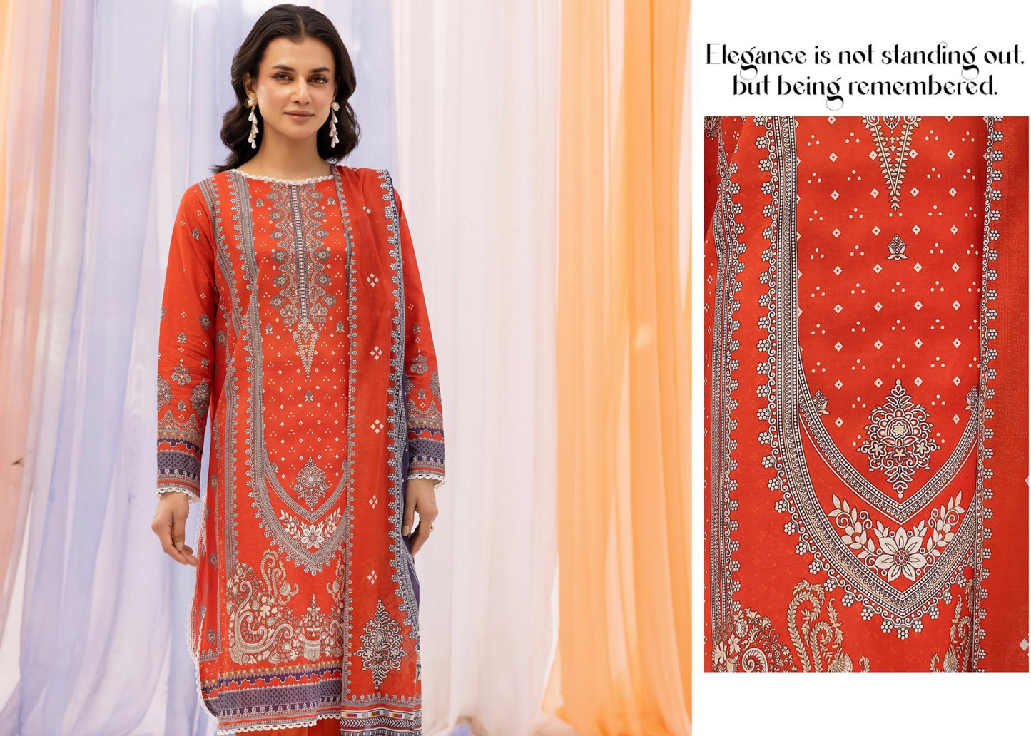 Trendy Printed Lawn Suit with Complementary Printed Dupatta – 3PC