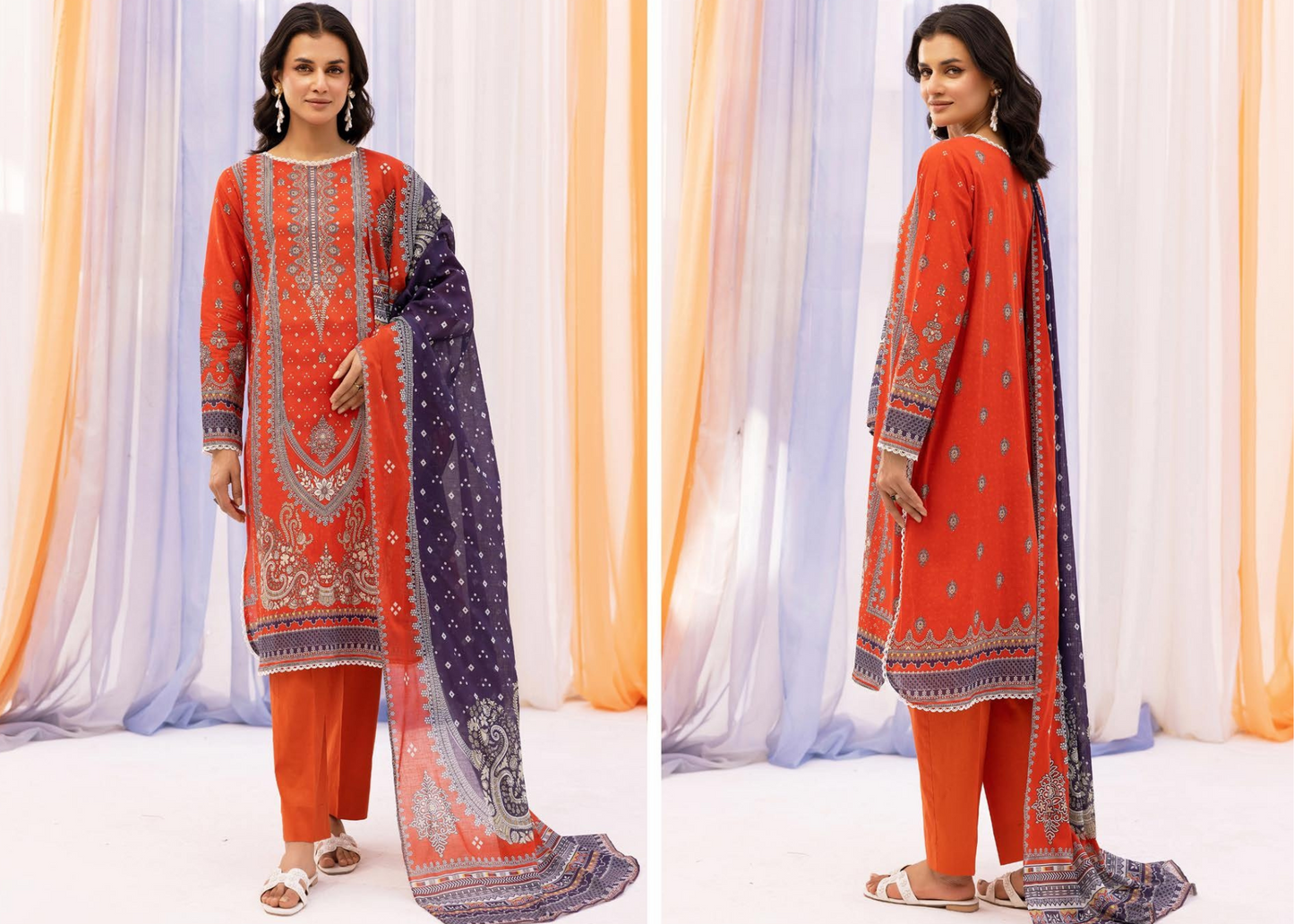Trendy Printed Lawn Suit with Complementary Printed Dupatta – 3PC
