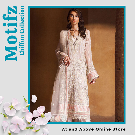 Silk Net Ensemble with Intricate Embroidery