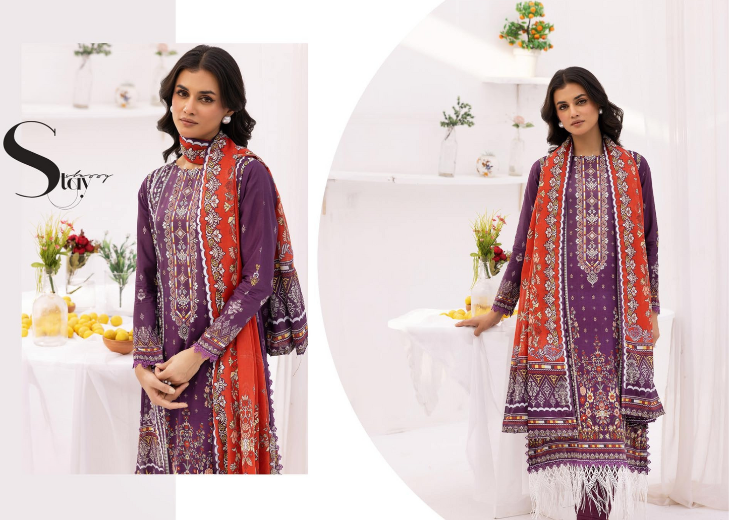 Luxury Lawn Printed Outfit with Fashionable Printed Dupatta