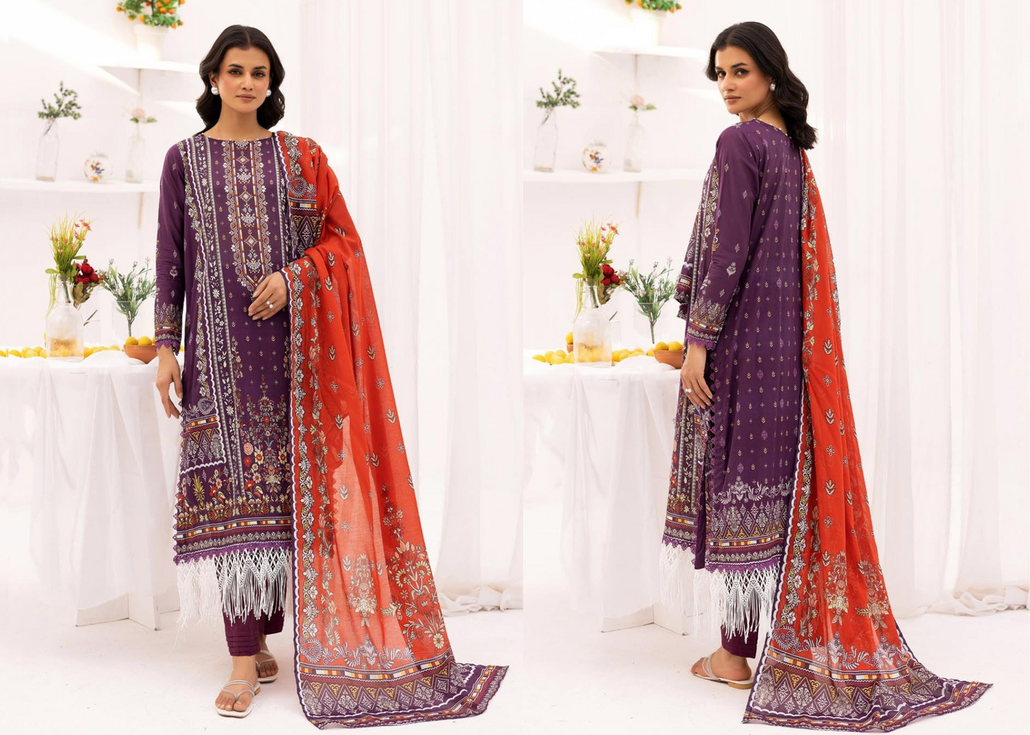 Luxury Lawn Printed Outfit with Fashionable Printed Dupatta