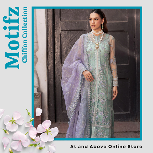 Silk Net Dress with Handcrafted Details