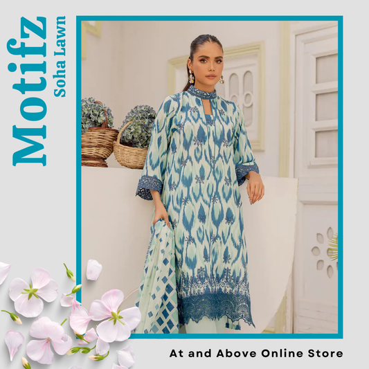 Designer Embroidered Lawn 3-Piece Dress