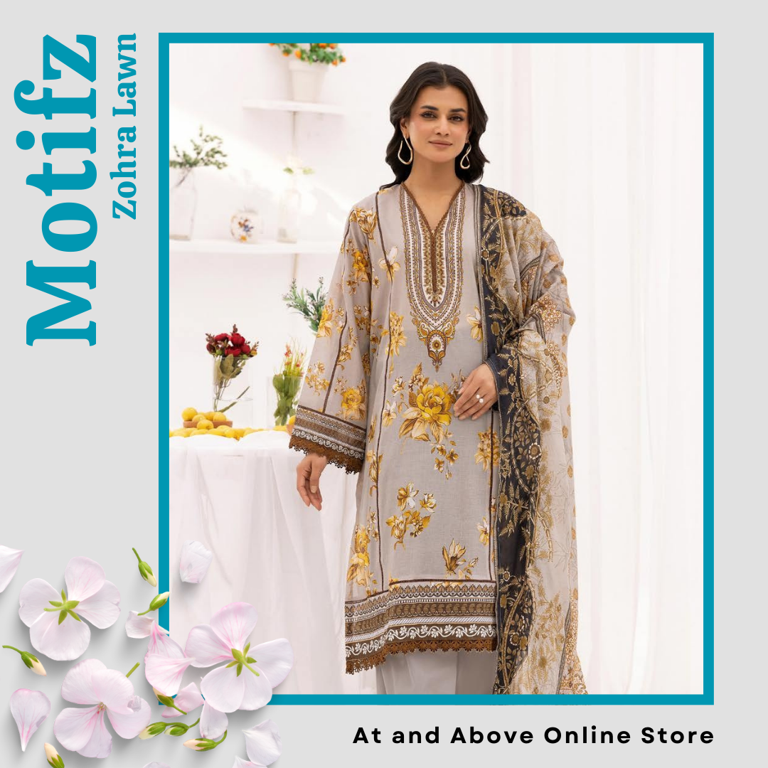 Graceful Lawn 3PC Suit with Coordinated Printed Dupatta
