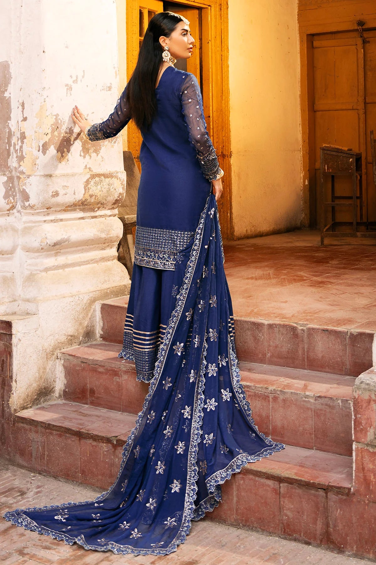 Silk Net Elegance with Exquisite Detailing