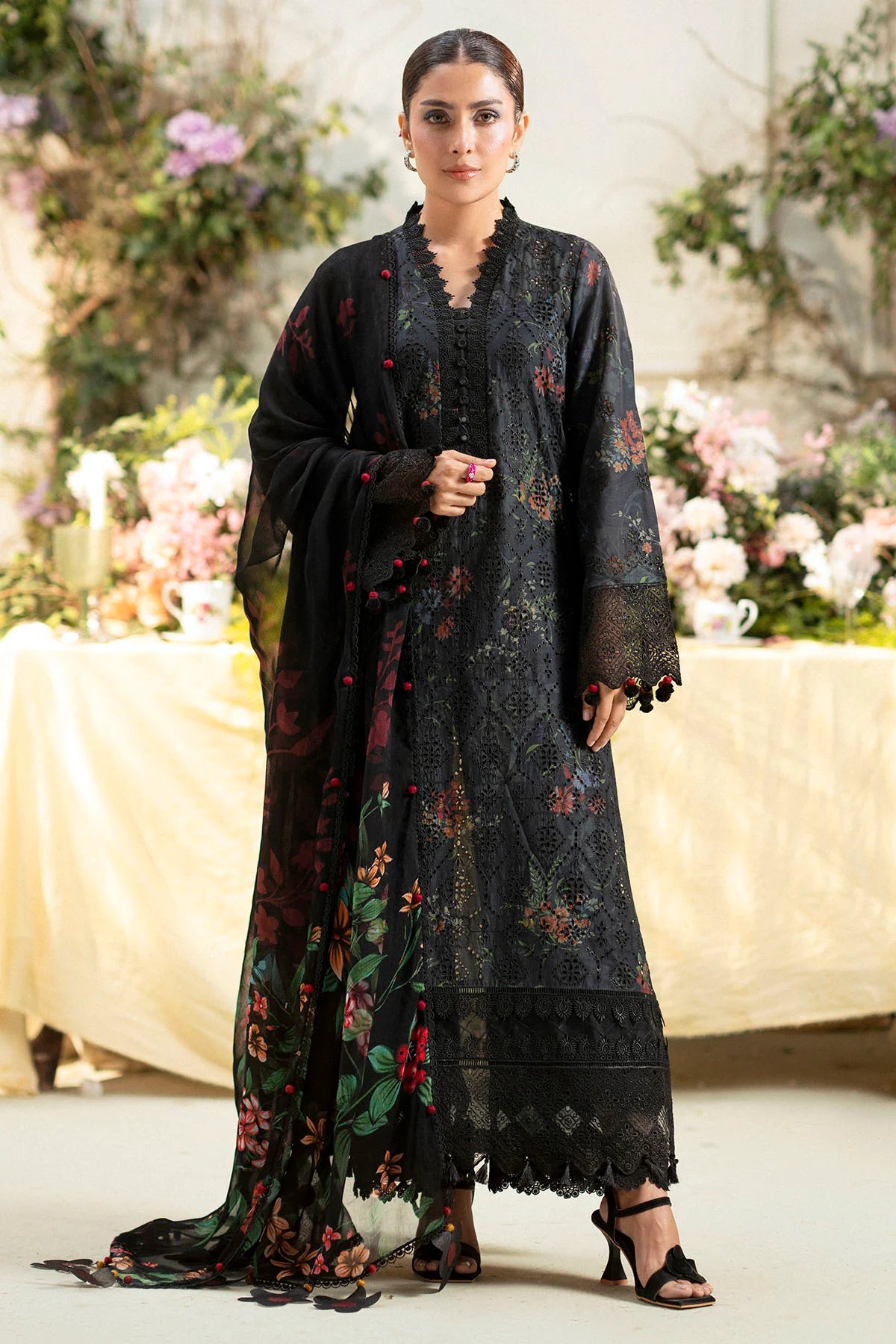 Sophisticated Embroidered Lawn Fabric
