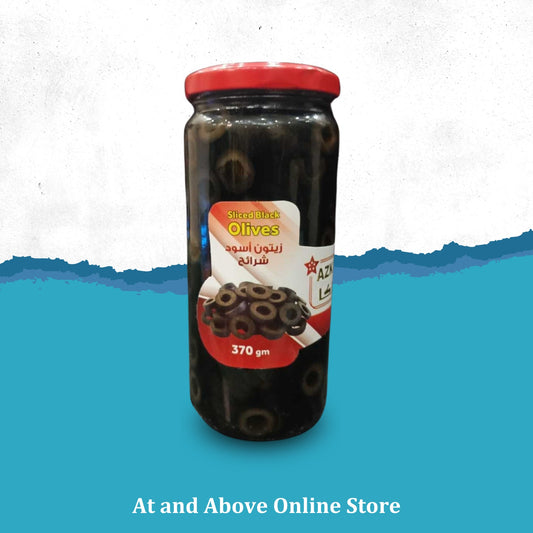 Azka Slices Black Olives Jar 370 G